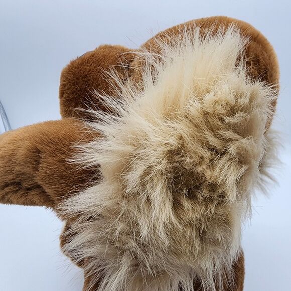 Vtg Union Toy Brown Dog Plush 15" Big Feet Floppy Fuzzy Ears Leather Nose 80s - Picture 8 of 13